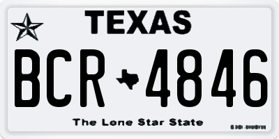 TX license plate BCR4846