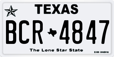 TX license plate BCR4847