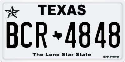 TX license plate BCR4848