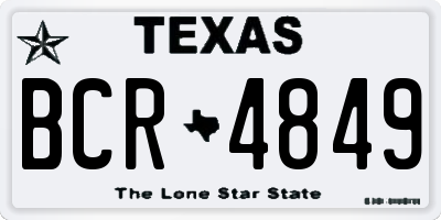 TX license plate BCR4849