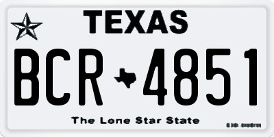 TX license plate BCR4851