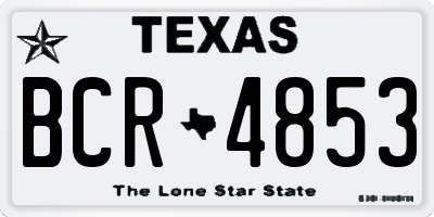 TX license plate BCR4853