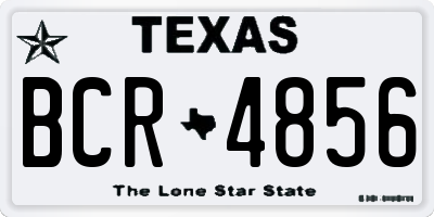 TX license plate BCR4856