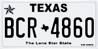 TX license plate BCR4860