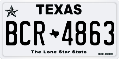 TX license plate BCR4863