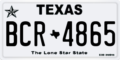 TX license plate BCR4865