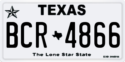 TX license plate BCR4866