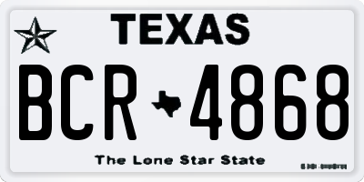 TX license plate BCR4868