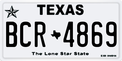TX license plate BCR4869