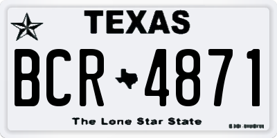 TX license plate BCR4871