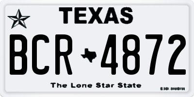TX license plate BCR4872