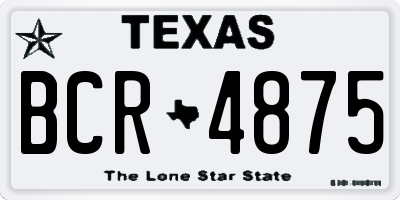 TX license plate BCR4875