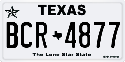 TX license plate BCR4877