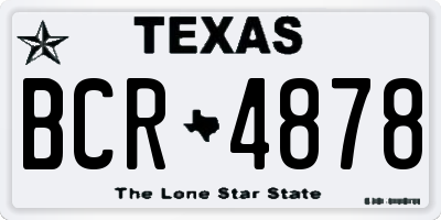 TX license plate BCR4878