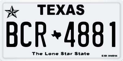 TX license plate BCR4881