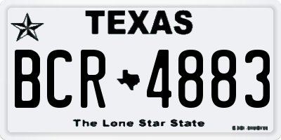TX license plate BCR4883
