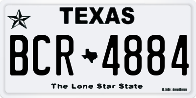 TX license plate BCR4884