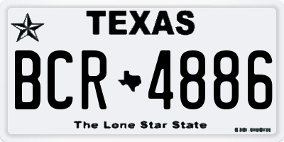 TX license plate BCR4886