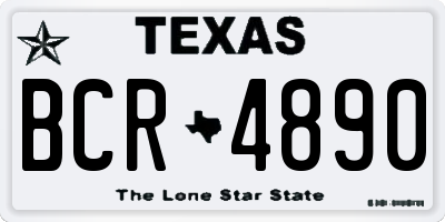 TX license plate BCR4890