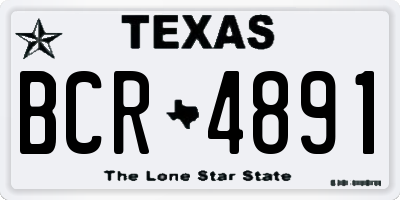 TX license plate BCR4891
