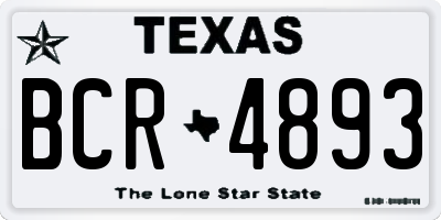 TX license plate BCR4893