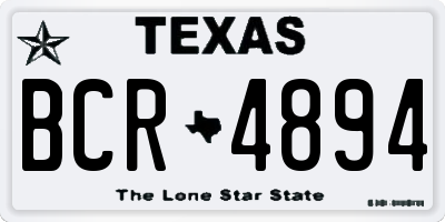 TX license plate BCR4894
