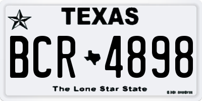 TX license plate BCR4898