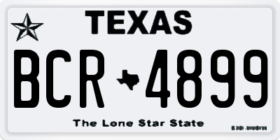 TX license plate BCR4899