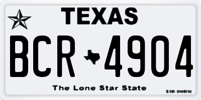 TX license plate BCR4904
