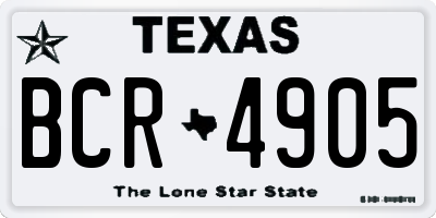 TX license plate BCR4905
