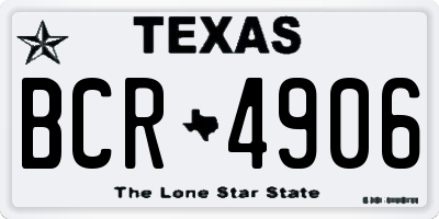 TX license plate BCR4906