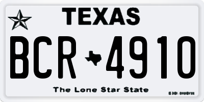 TX license plate BCR4910
