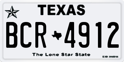 TX license plate BCR4912
