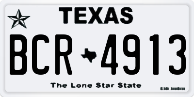 TX license plate BCR4913