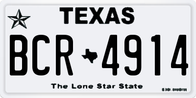 TX license plate BCR4914
