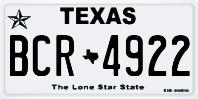 TX license plate BCR4922