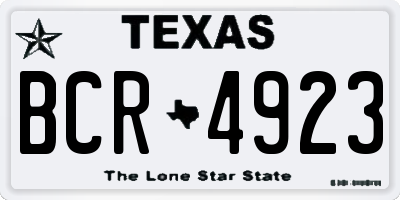 TX license plate BCR4923