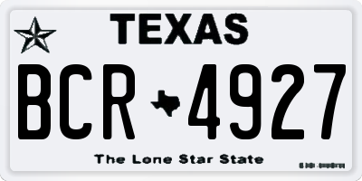 TX license plate BCR4927
