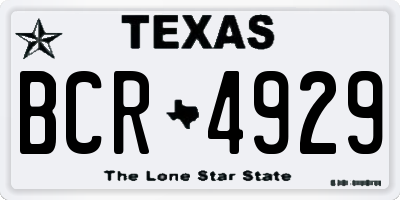 TX license plate BCR4929