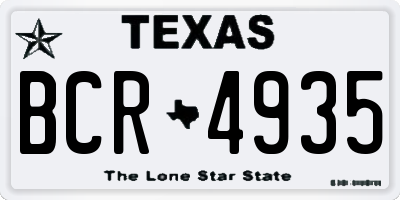 TX license plate BCR4935