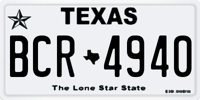 TX license plate BCR4940