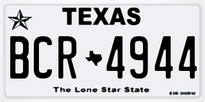 TX license plate BCR4944