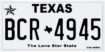 TX license plate BCR4945