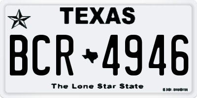 TX license plate BCR4946