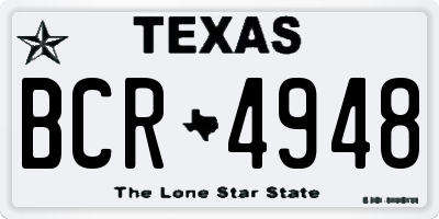 TX license plate BCR4948
