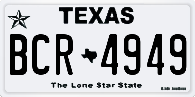 TX license plate BCR4949