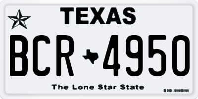 TX license plate BCR4950