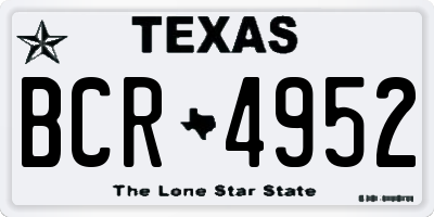 TX license plate BCR4952