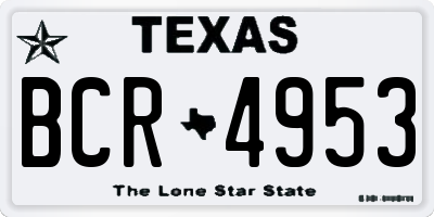 TX license plate BCR4953