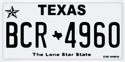 TX license plate BCR4960